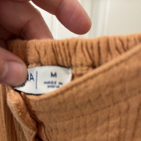 Arizona Jean Co Button Up Sleeveless Brushed Cotton Boho Lagenlook Romper Size M - Picture 6 of 12